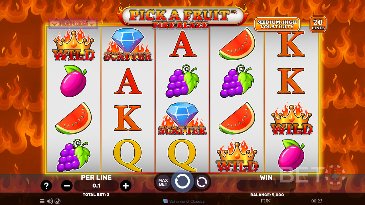 BETO 老虎机 "Pick A Fruit Fire Blaze "评论
