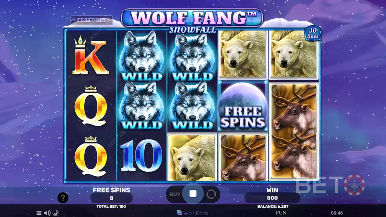 Wolf Fang BETO 老虎机的 Snowfall 评论