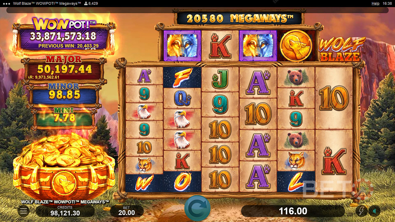 Wolf Blaze WOWPOT! Megaways 免费游戏