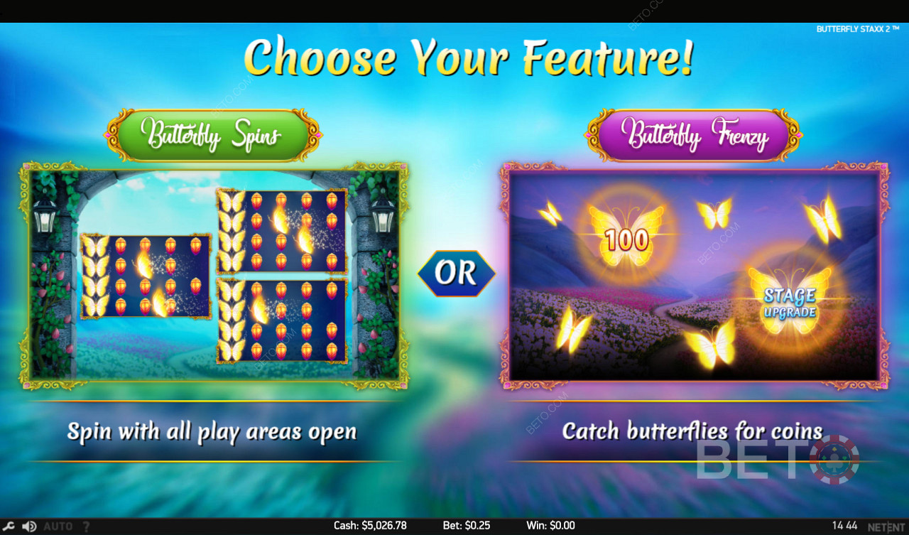 在两个惊人的功能游戏之间进行选择 - 旋转或捕捉蝴蝶模式