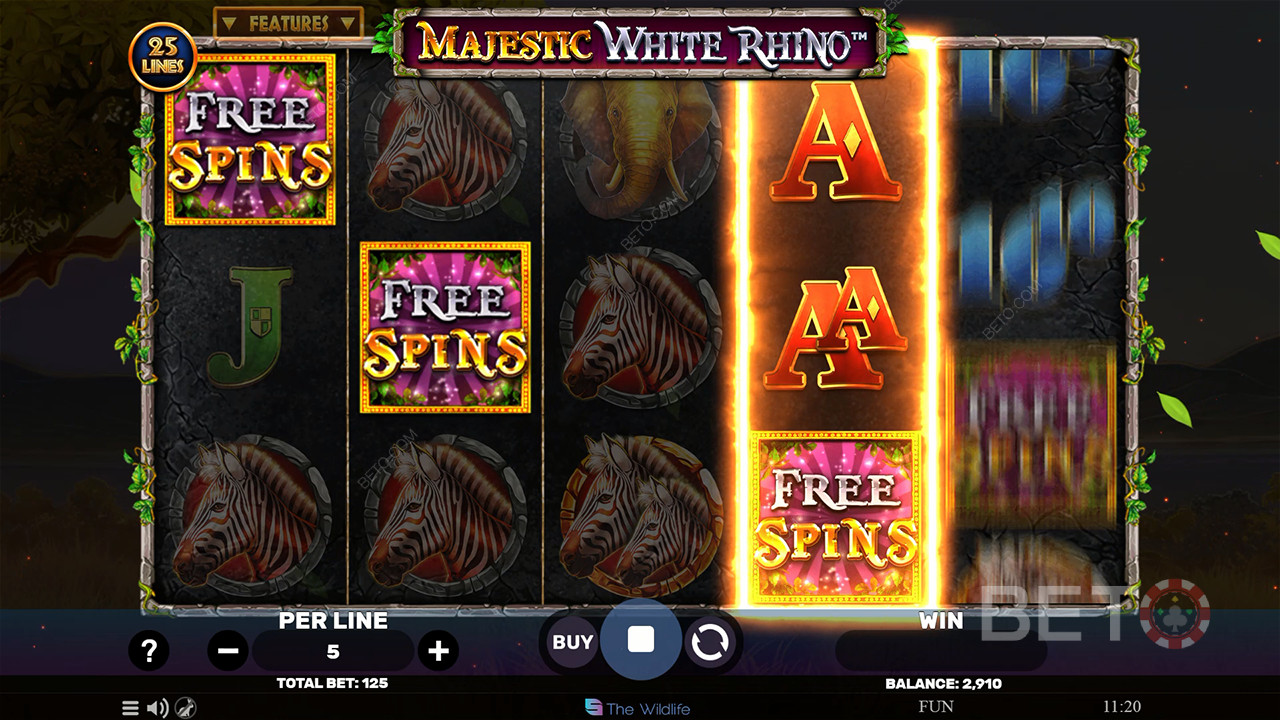 Majestic White Rhino 评论 by BETO Slots