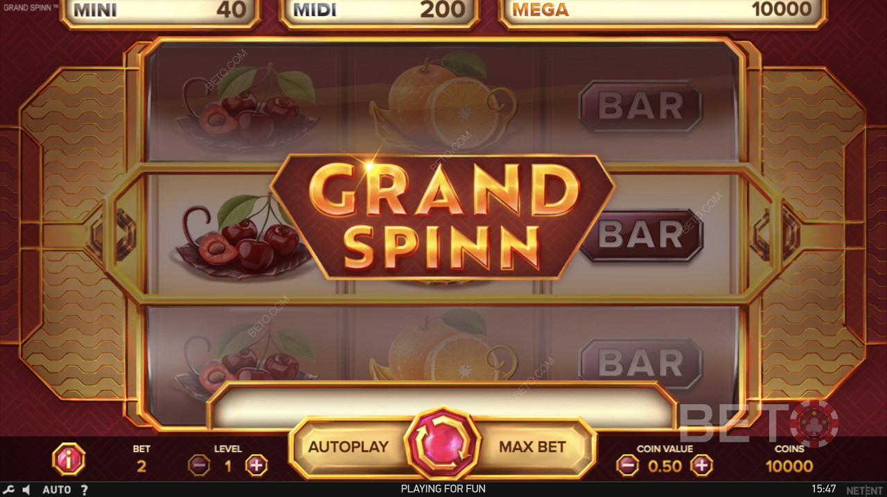 Grand Spinn Superpot的经典主屏幕