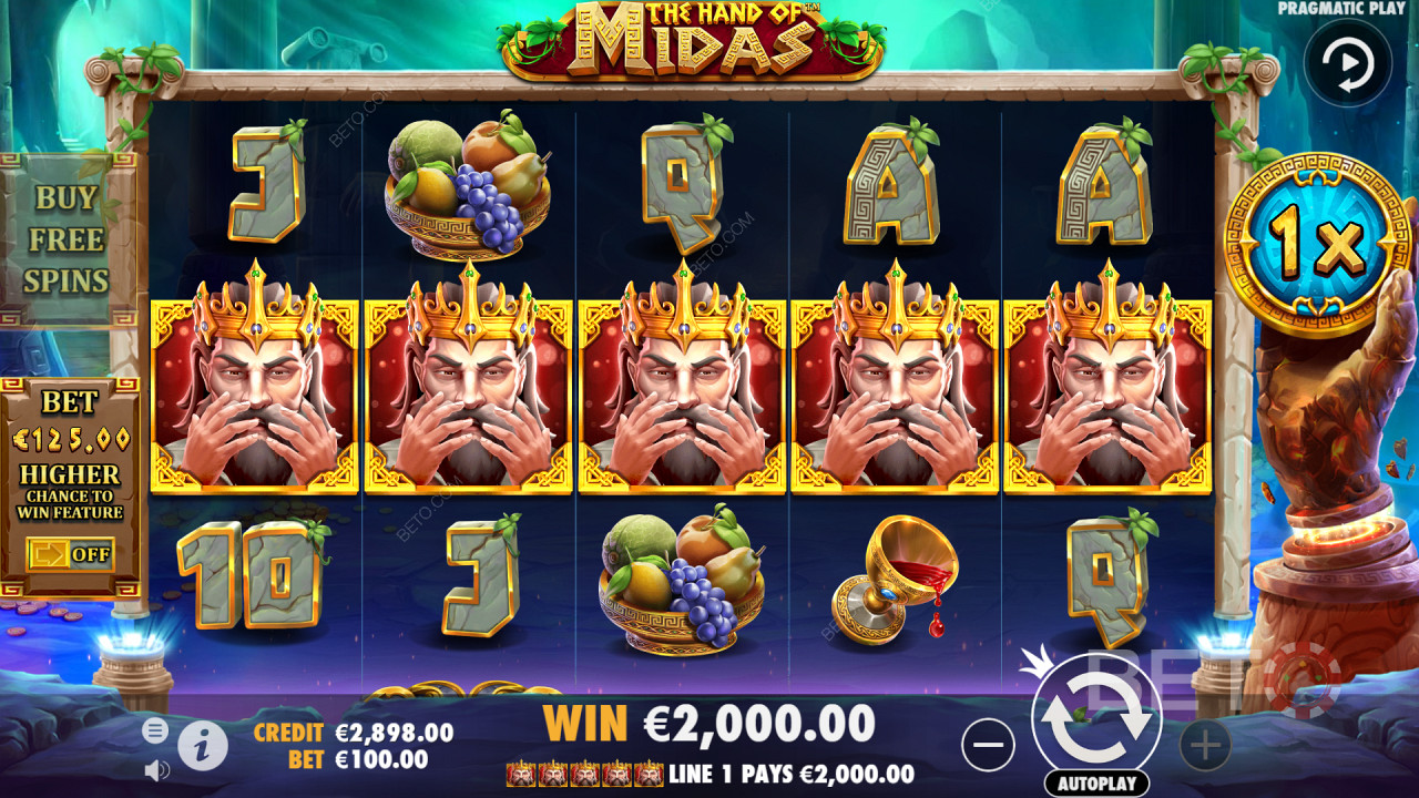 5 King Midas Symbols 在 Midas 视频老虎机中付出了巨大的代价