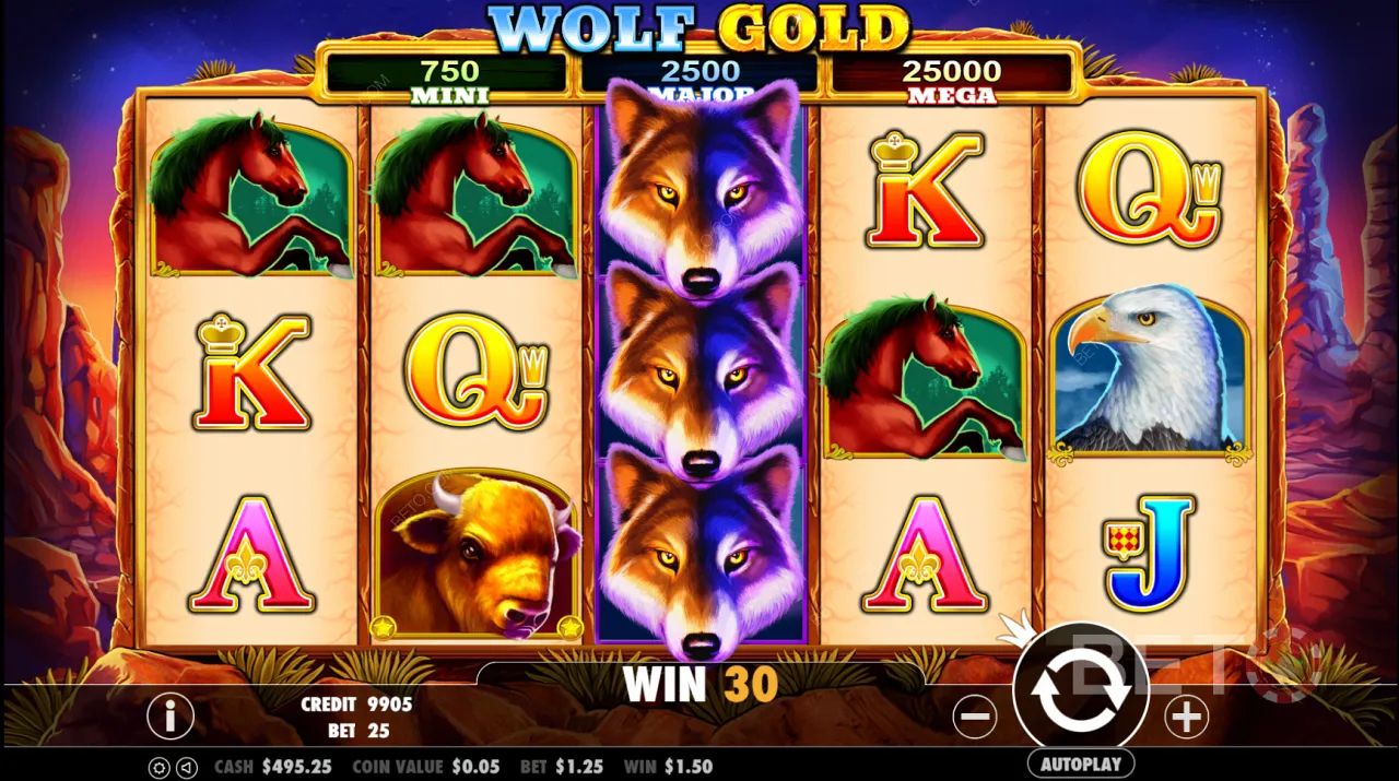 Wolf Gold中令人印象深刻的游戏玩法