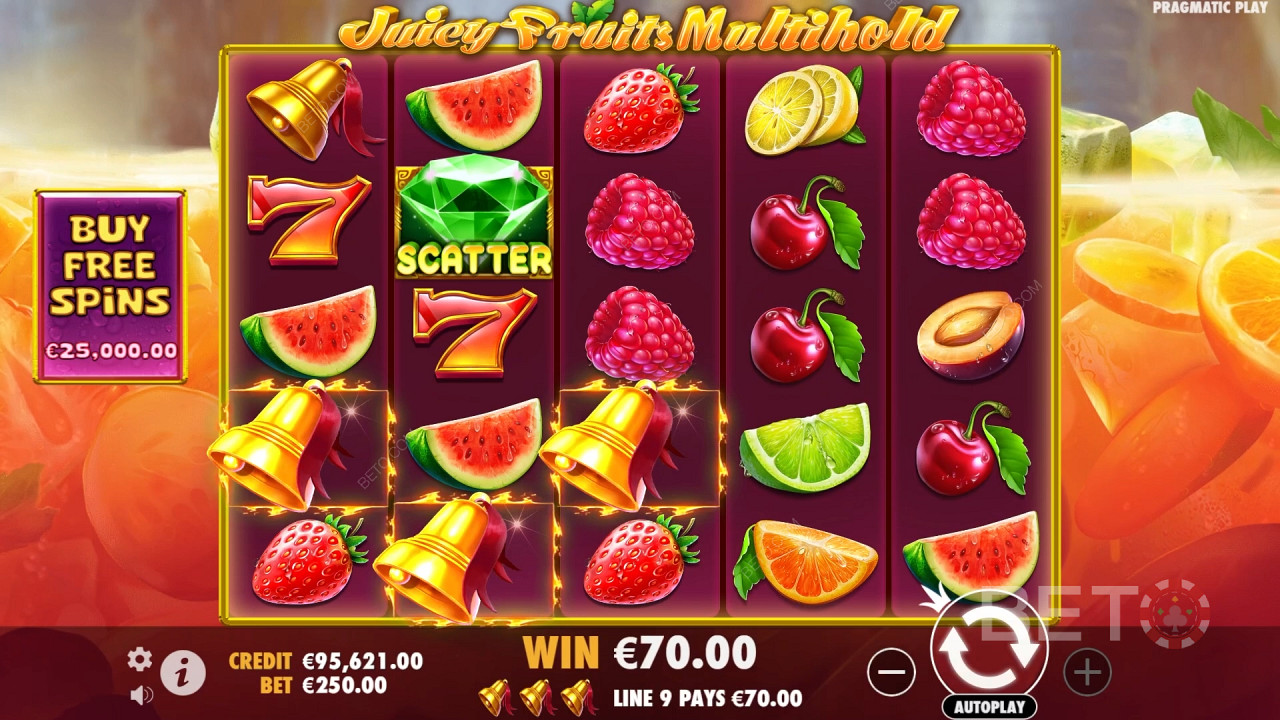 在 Juicy Fruits Multihold 在线老虎机中赢取 8,000 倍投注额！