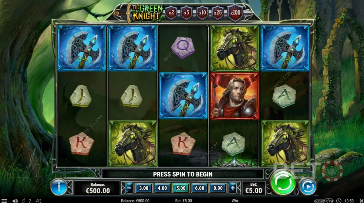 The Green Knight 视频老虎机游戏示例