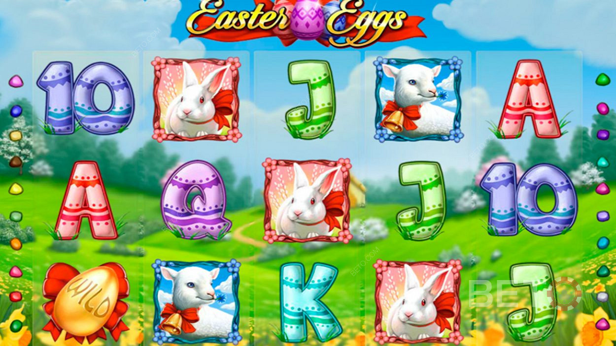 您在Easter Eggs老虎机中获得 20 条游戏线和 5 个卷轴