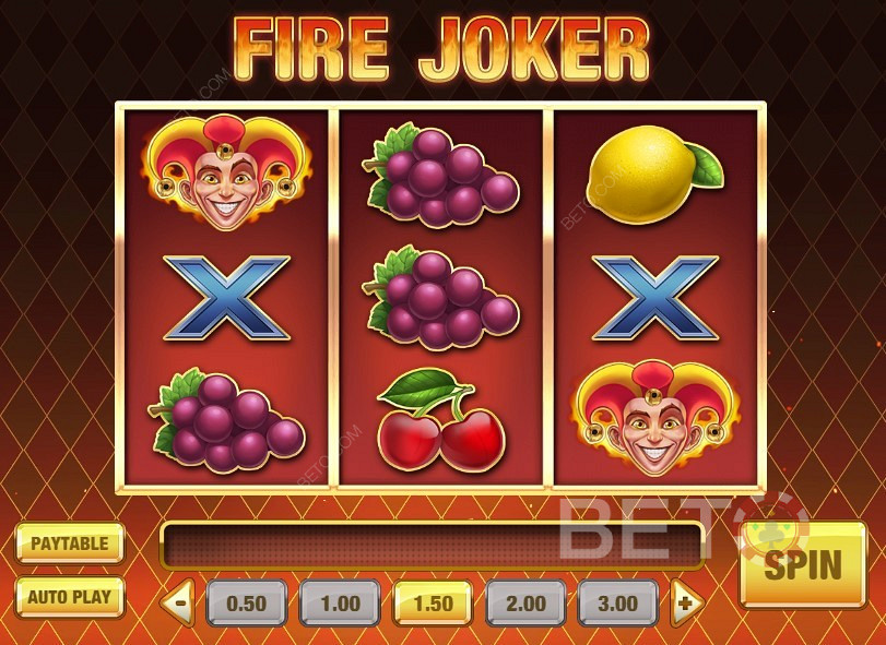 Fire Joker中的经典设计和经典水果机符号