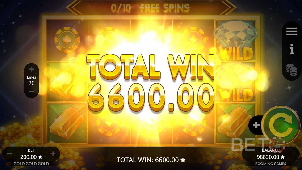在 Gold Gold Gold 在线老虎机中赢取 2,000 倍投注额！