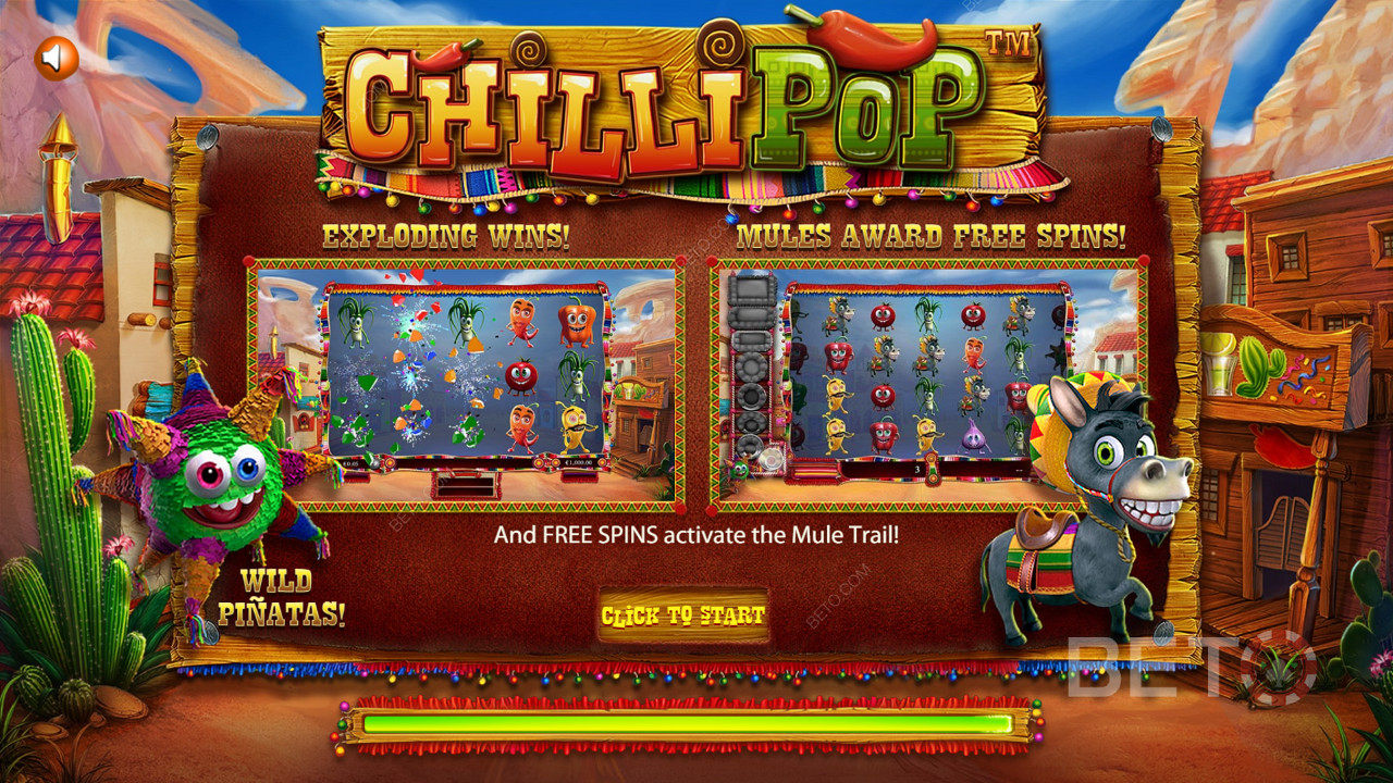 墨西哥主题游戏ChilliPop老虎机的介绍屏幕