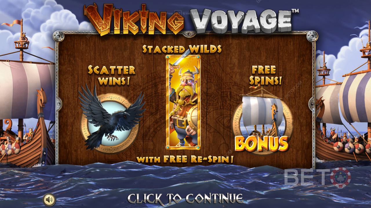 在Viking Voyage老虎机中享受多项强大的奖励功能和免费旋转