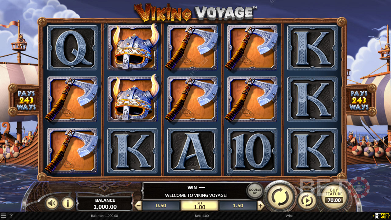 在Viking Voyage在线老虎机中享受 Viking 风格的主题、图形和符号