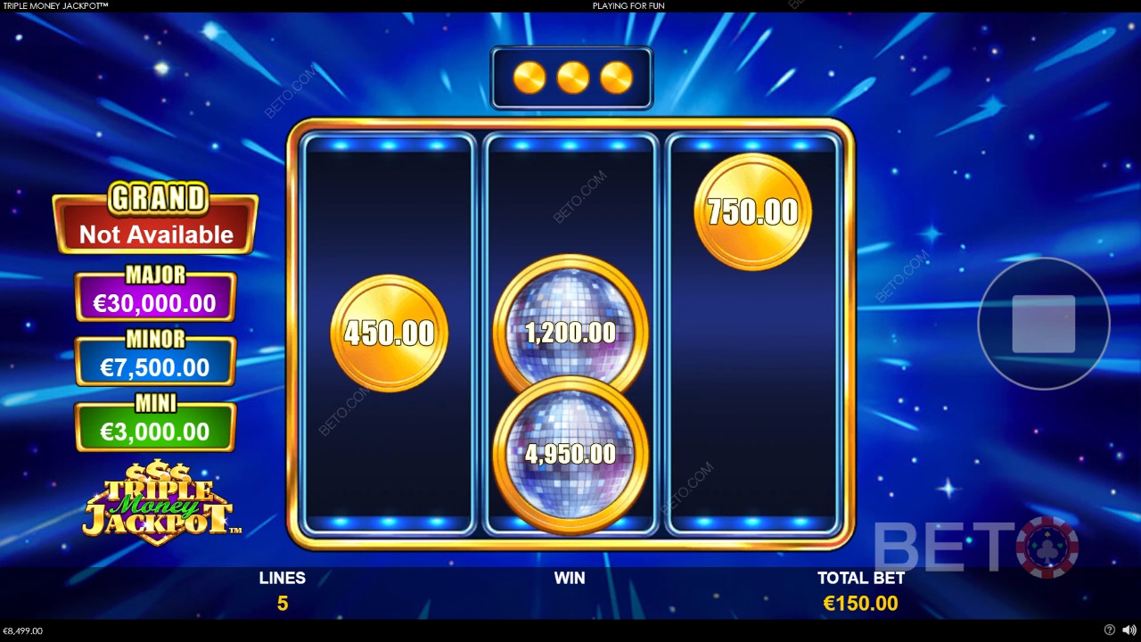 三倍奖金奖池》中的奖金功能说明Playtech