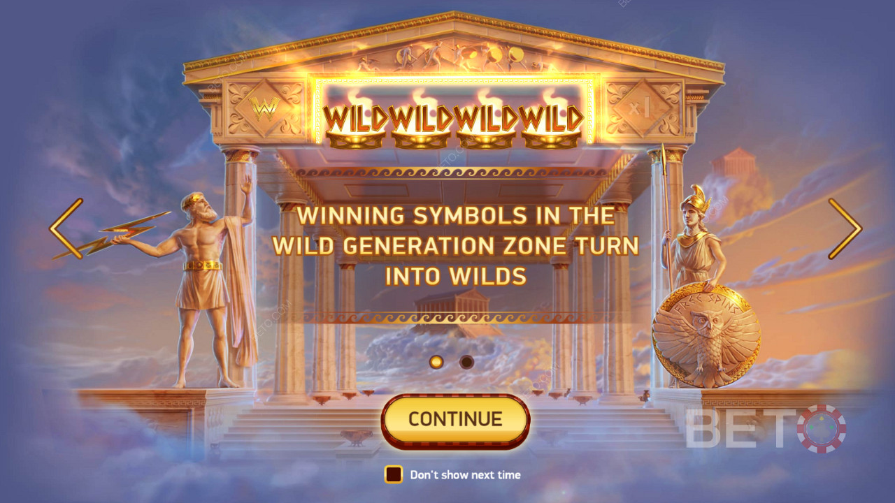 在 Wild Generation Zone 中获胜的所有符号都将变为 Wilds
