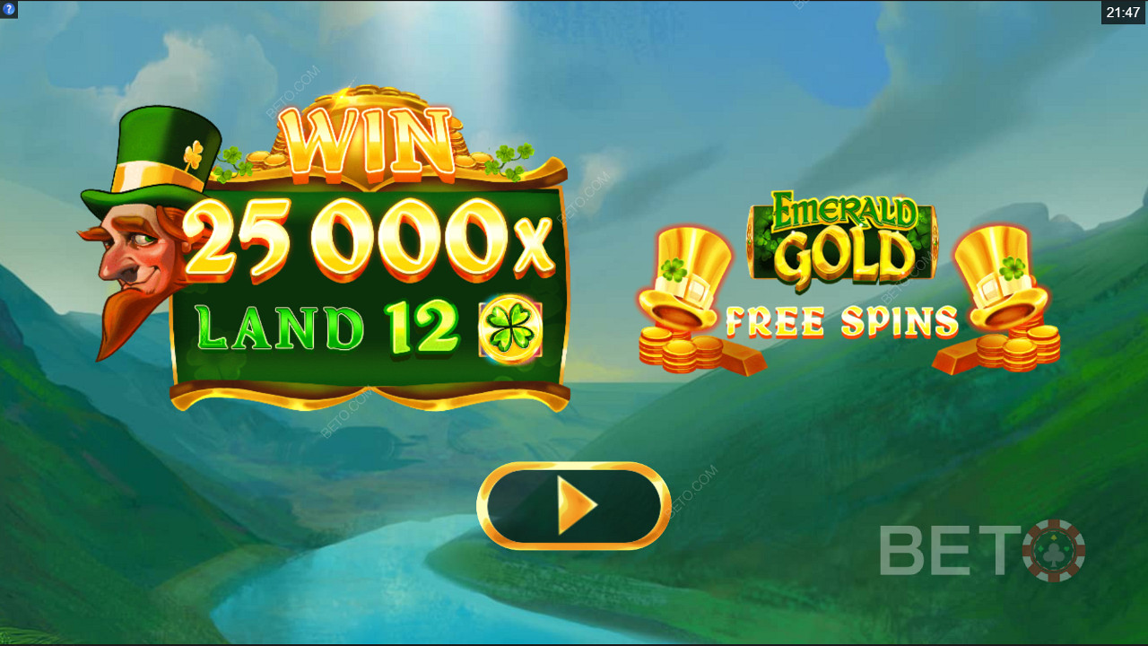 在Emerald Gold老虎机中赢得 25,000 倍的赌注
