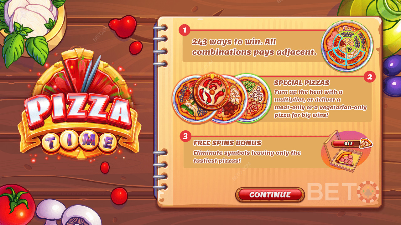 显示有关Pizza Time的一些信息的启动面板