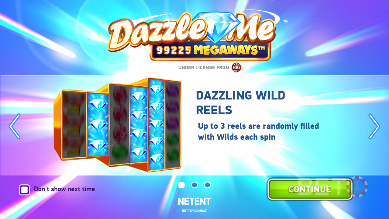 Dazzle Me Megaways的介绍屏幕
