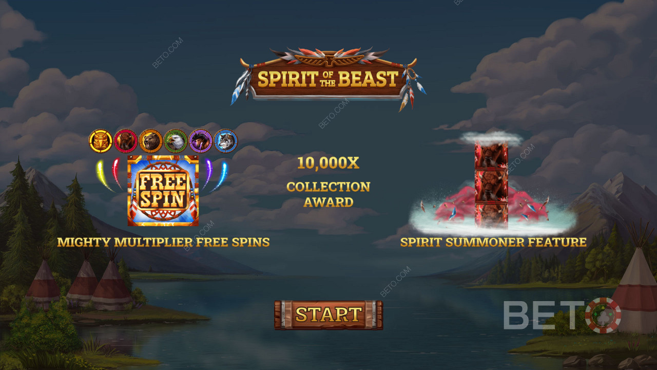 Spirit of the Beast 老虎机的介绍屏幕