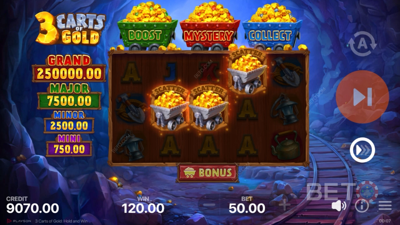 3 Carts of Gold: Hold and Win 评论 by BETO Slots