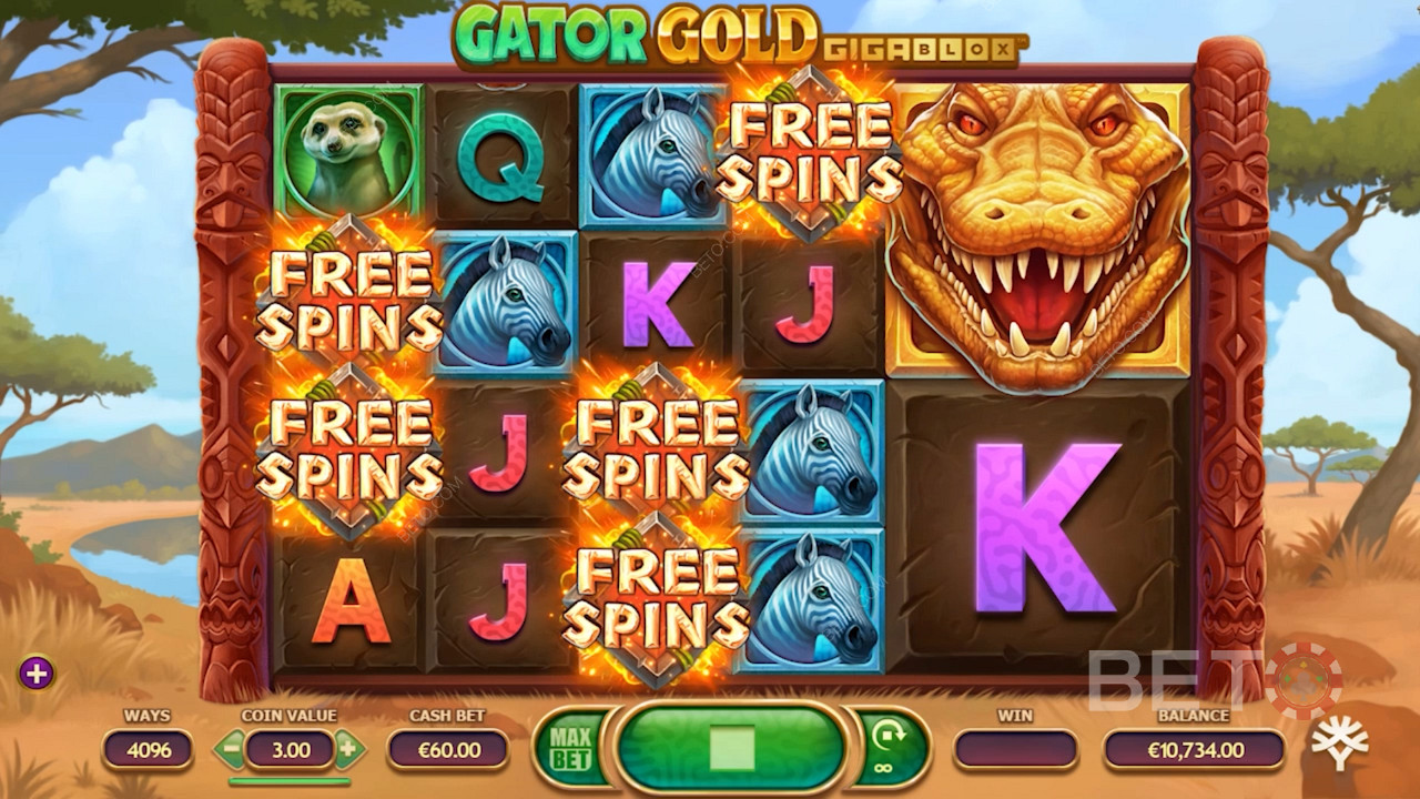 Gator Gold Gigablox - 与抢手的 Golden Gator Alligator 相遇，奖金高达 x20.000！