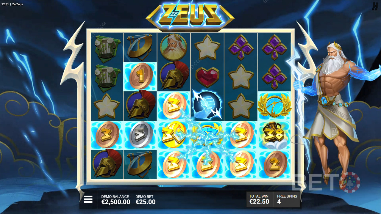 宙斯》（Ze Zeus）中的奖励功能说明Hacksaw Gaming