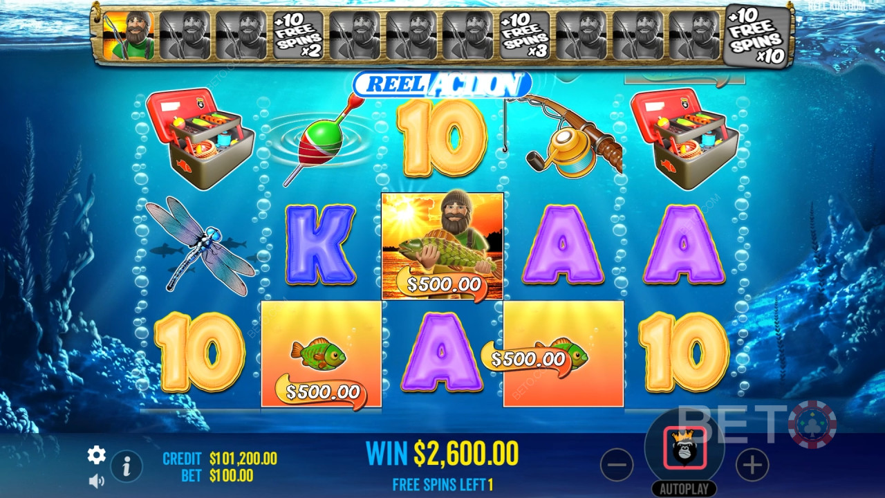 Big Bass Bonanza 卷轴行动中的奖金功能说明Reel Kingdom