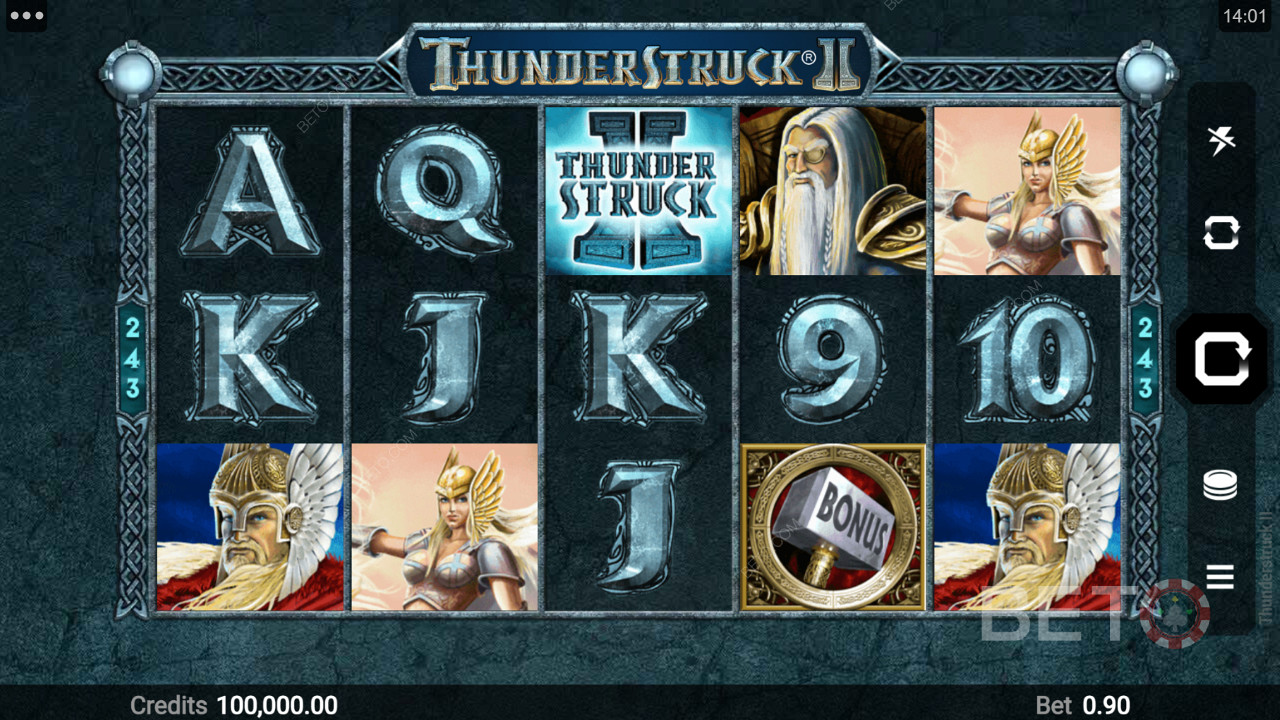 Thunderstruck II中不同主题的符号