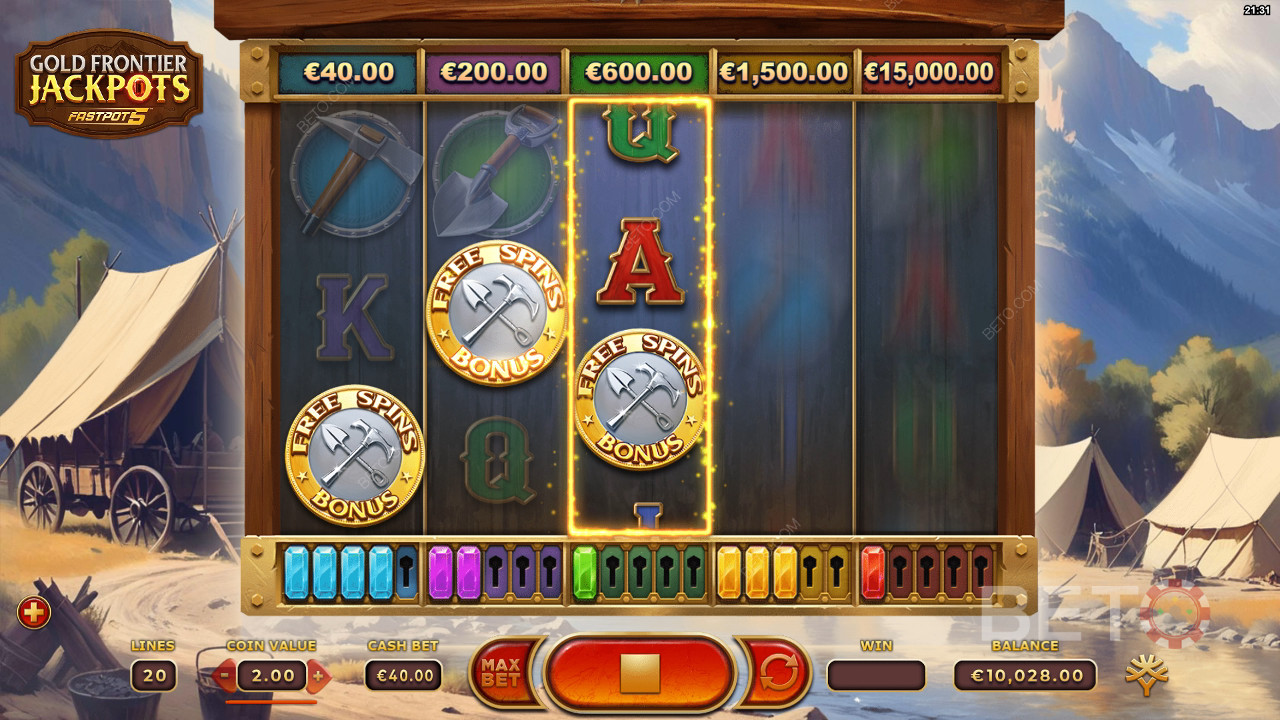 Gold Frontier Jackpots FastPot5 评论 by BETO Slots