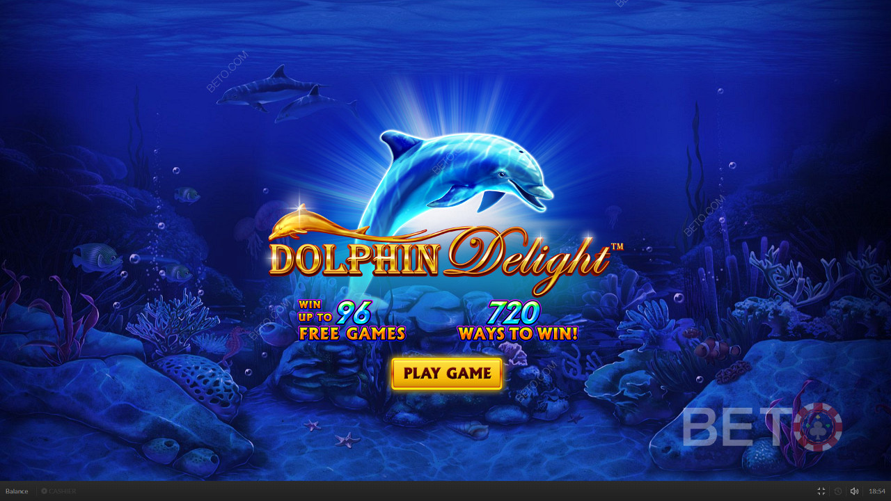 当您启动Dolphin Delight时，一只可爱的海豚欢迎您