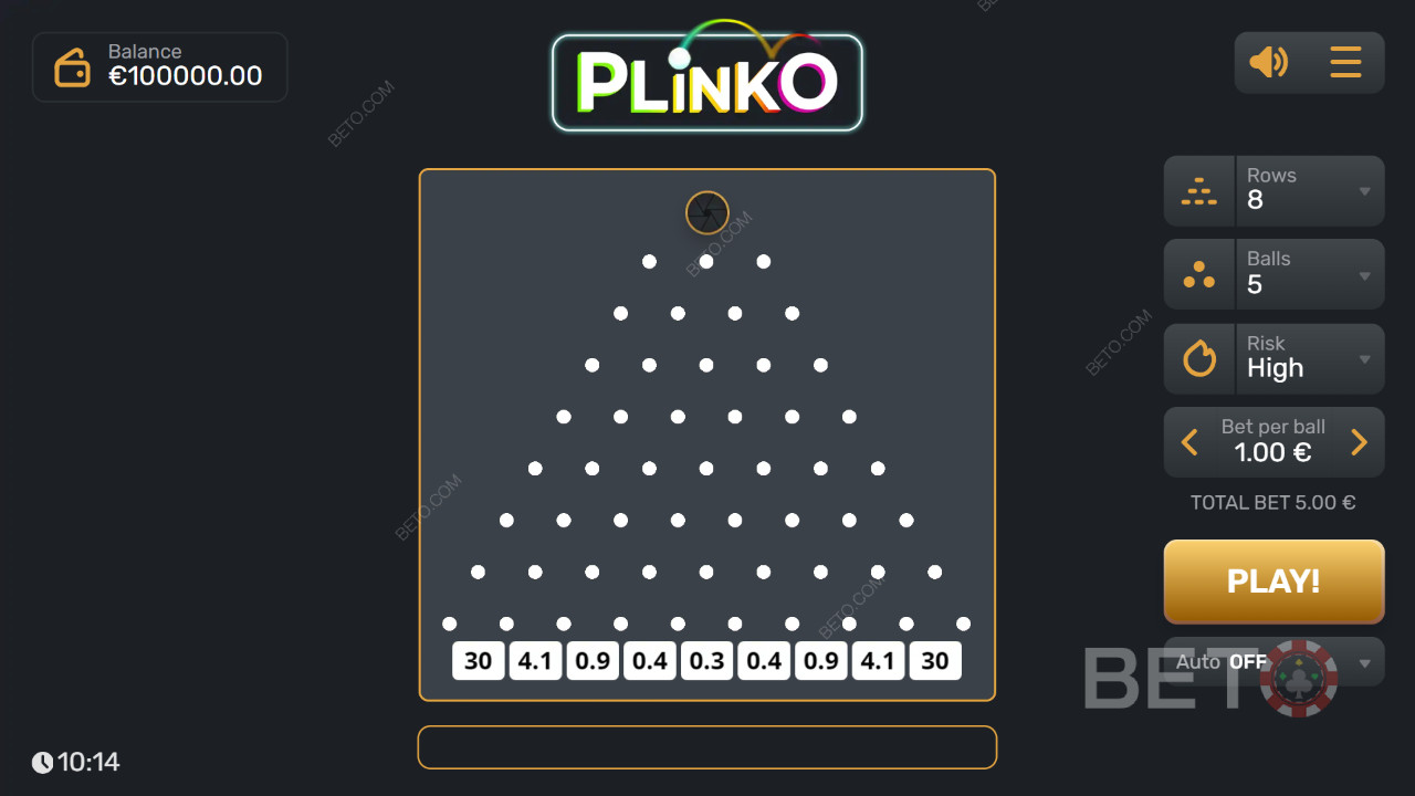 游戏军团对 Plinko 中奖金功能的解释