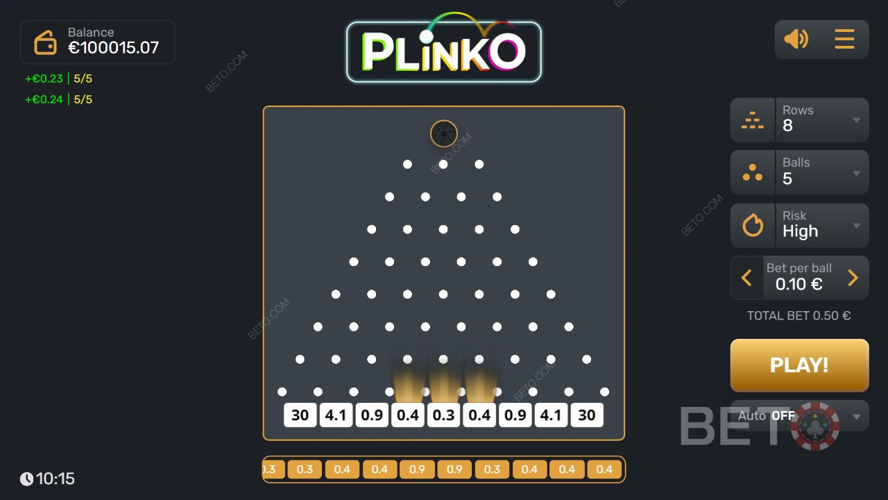 如何玩 Gaming Corps 的 Plinko 游戏
