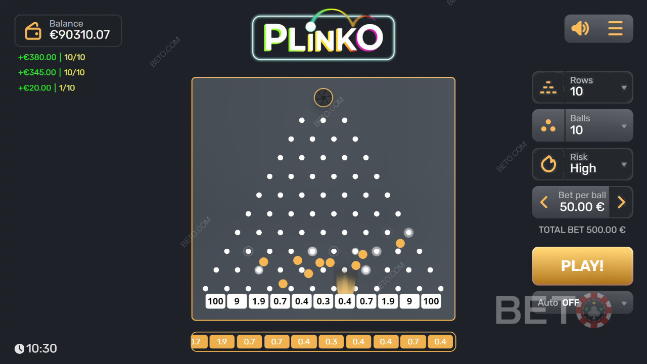 在 Plinko 老虎机中赢取 3,200 倍投注额！