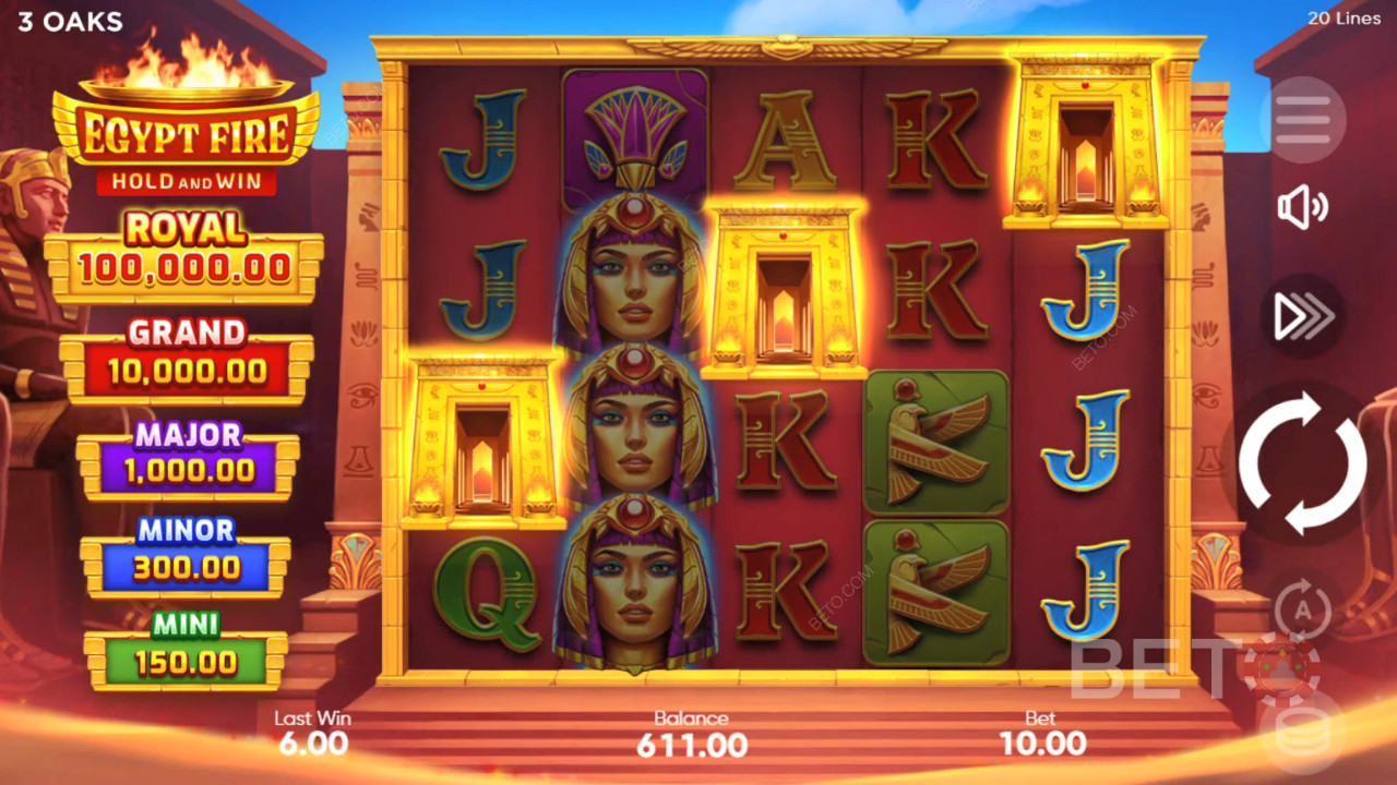 如何玩 3 Oaks Gaming 的埃及之火
