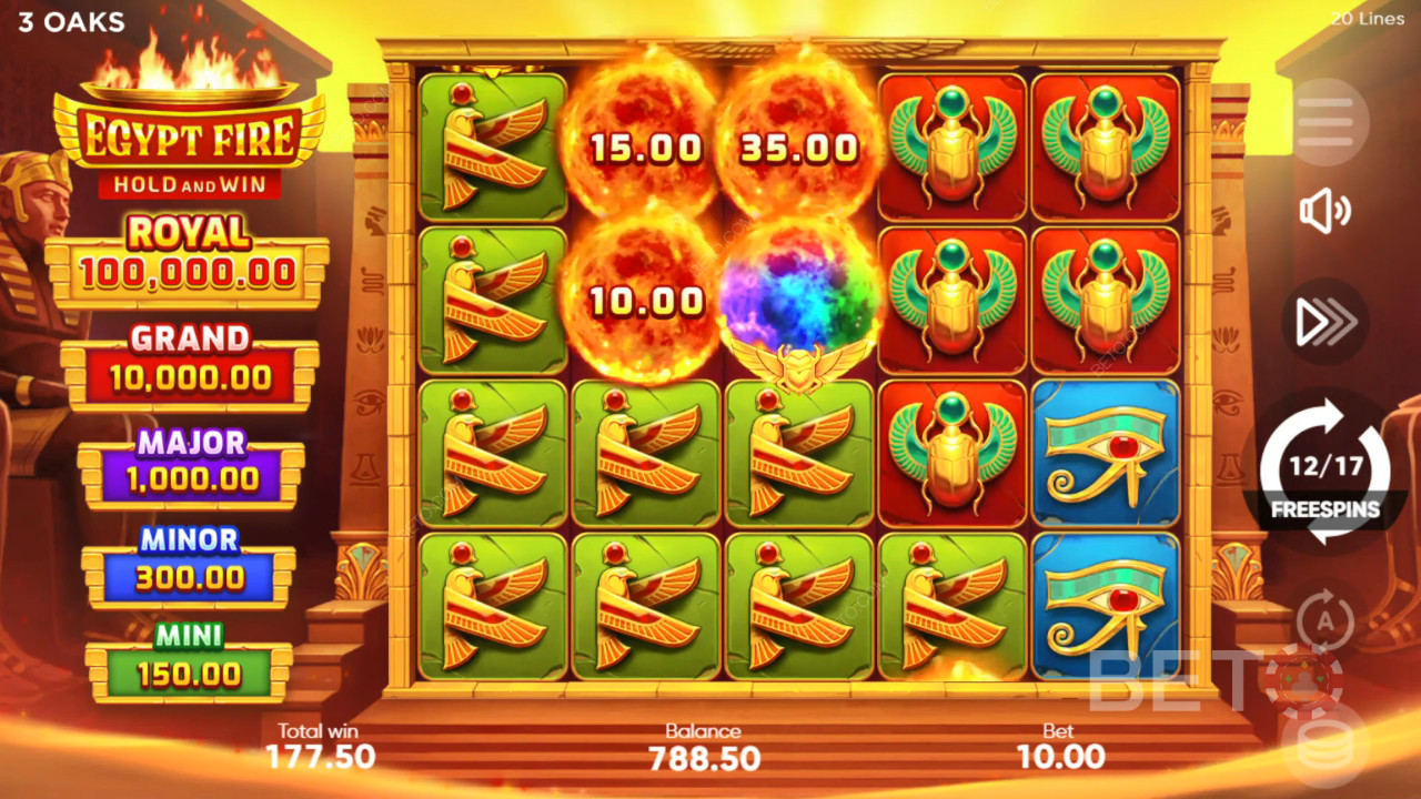 3 Oaks Gaming《埃及之火》奖金功能说明
