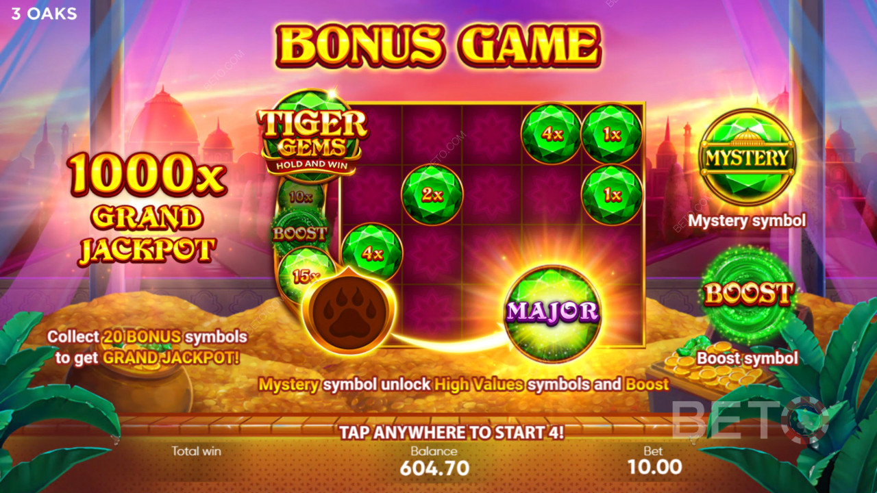 3 Oaks Gaming《老虎宝石》奖金功能说明