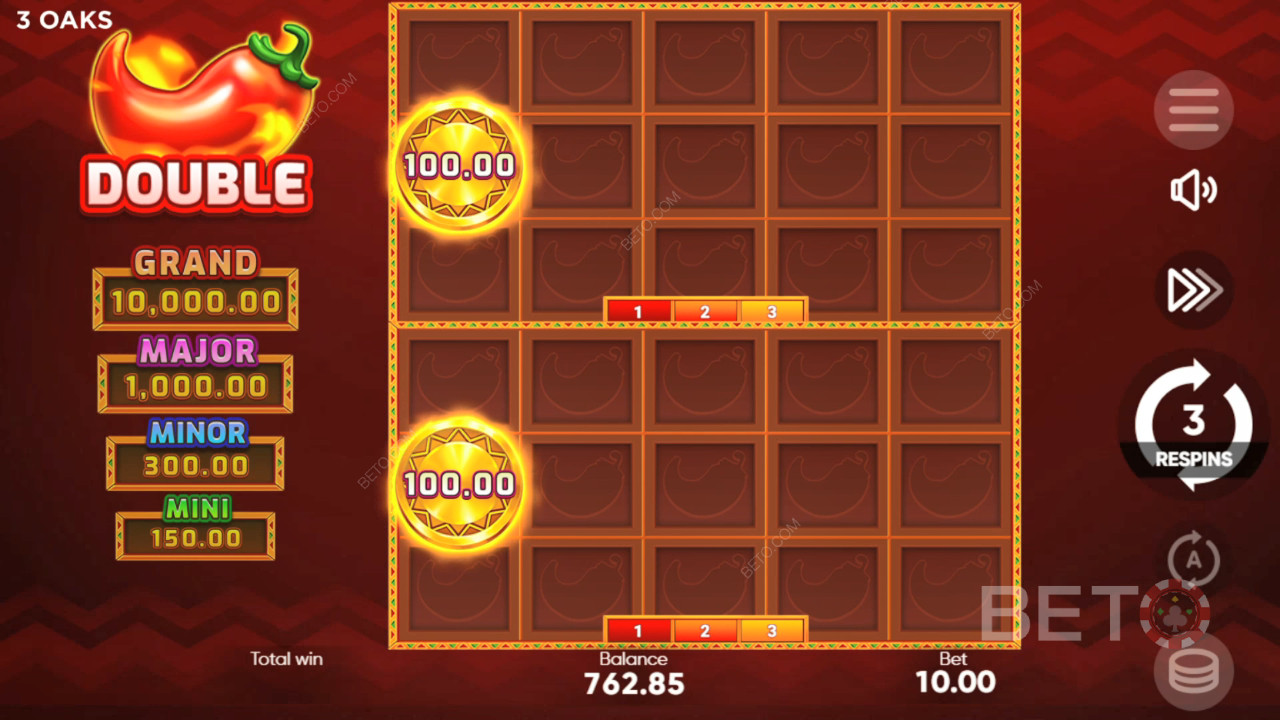 在 3 Hot Chillies 老虎机中赢取 1,000 倍投注额！