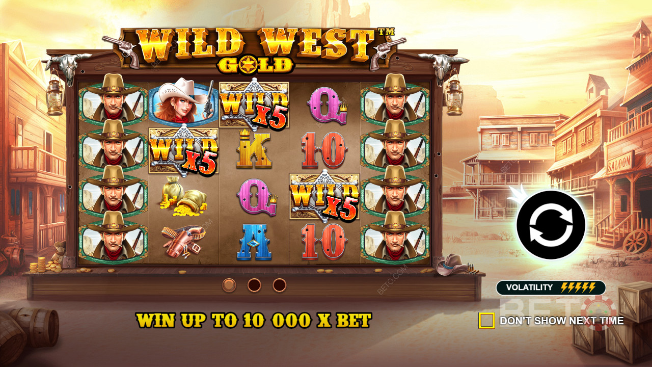 奖励 Wild 符号有助于在Wild West Gold中获得奖金