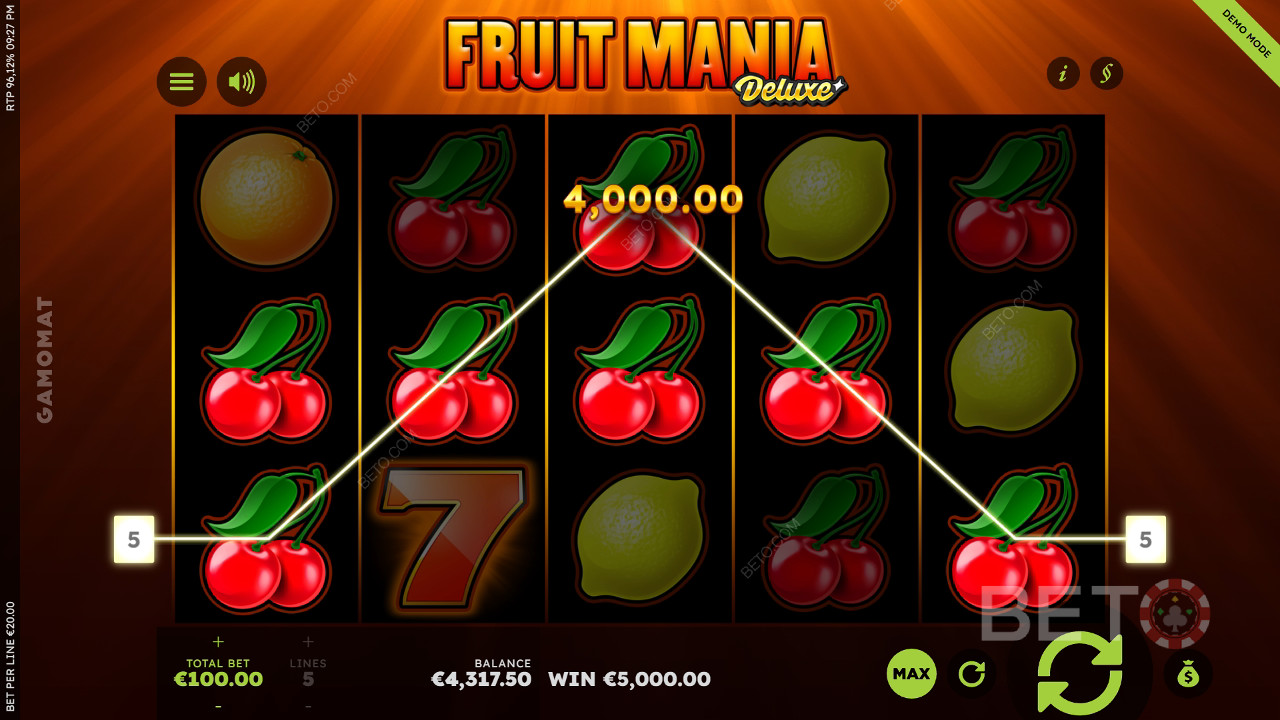 BETO Slots 的 Fruit Mania Deluxe 评论