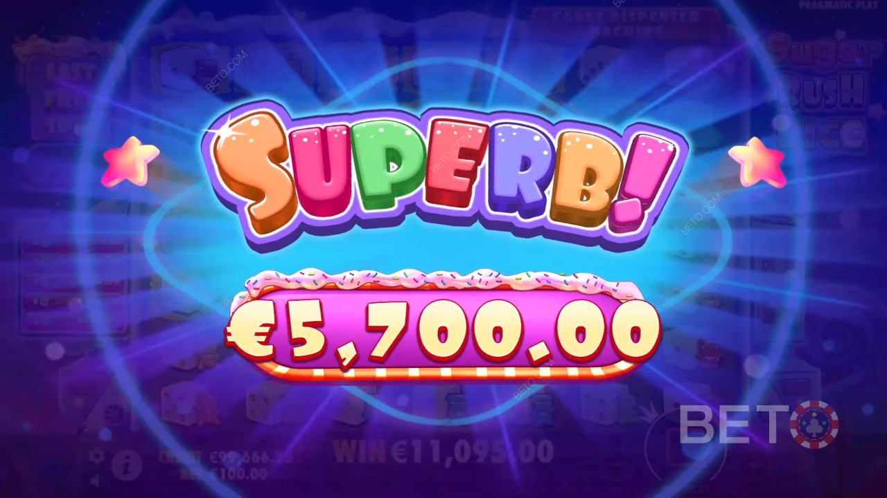 在 Sugar Rush Dice 视频老虎机中赢取 5,000 倍投注额！