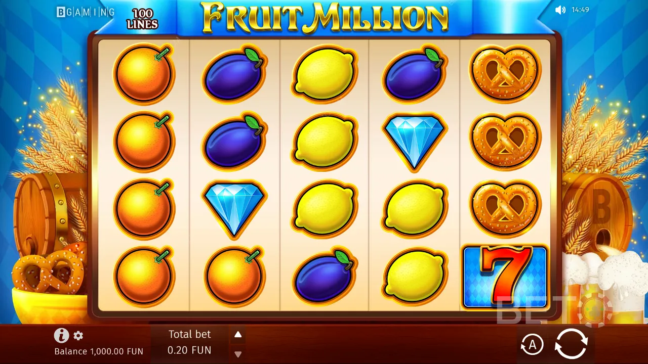 Fruit Million视频老虎机游戏玩法 - 十月节版