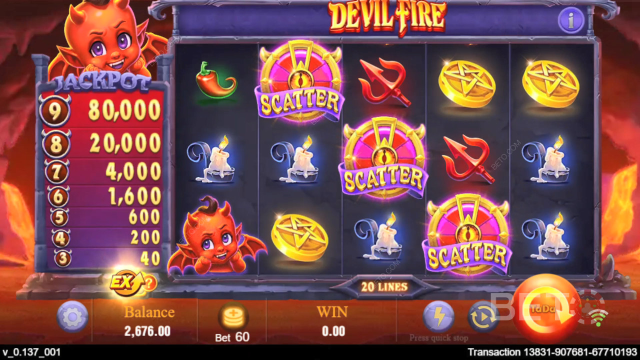 TaDa Gaming《魔鬼之火》奖金功能说明