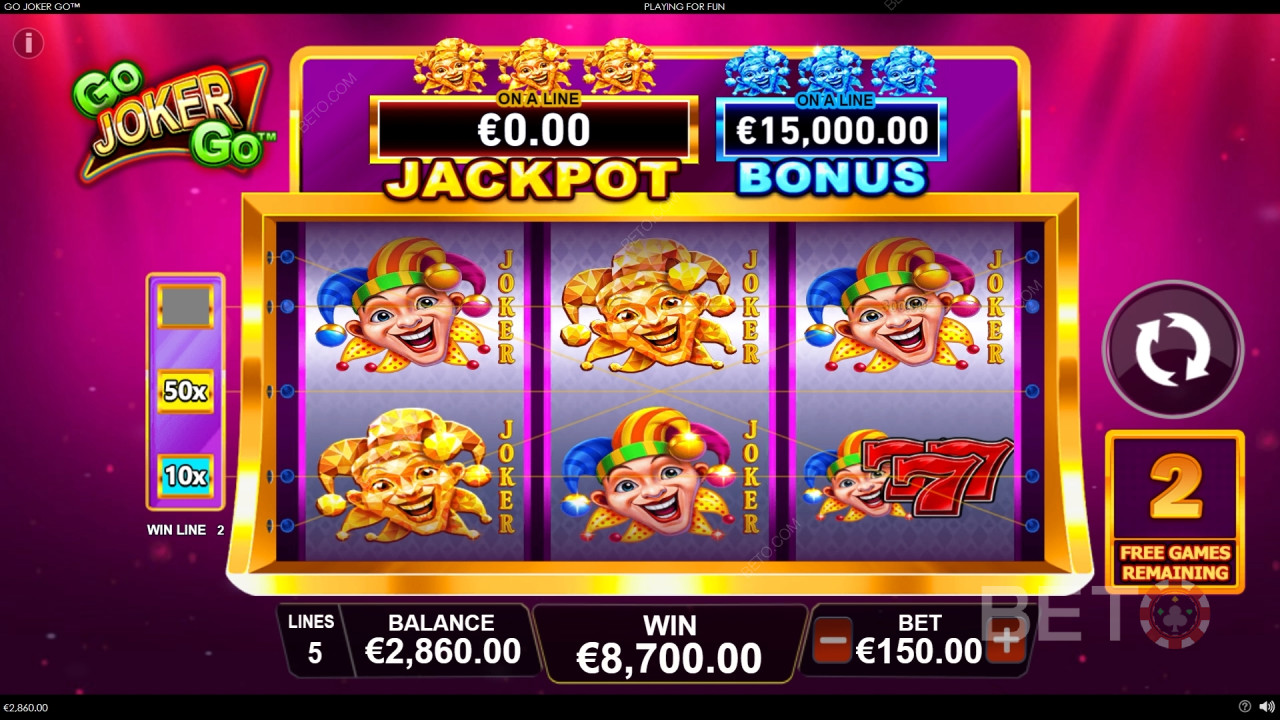 在 Go Joker Go 老虎机中赢取 1,000 倍投注额！