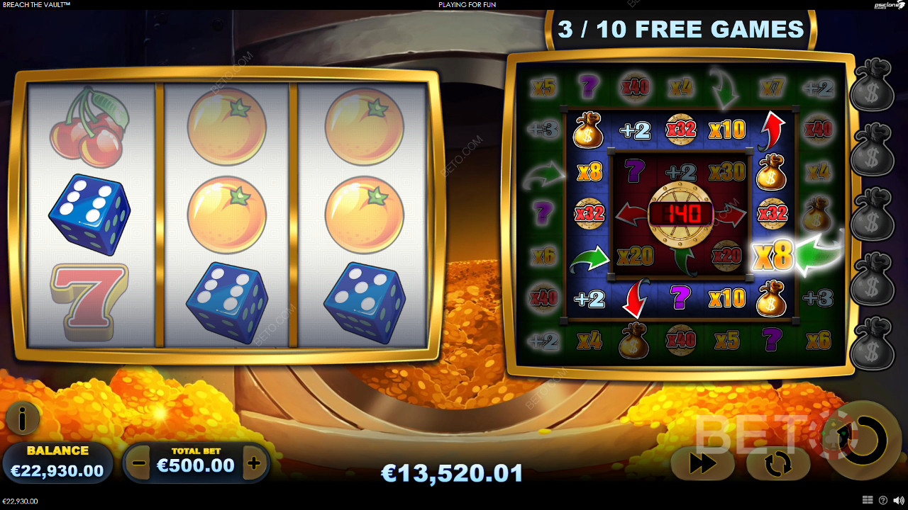 突破金库》中的奖励功能由Playtech