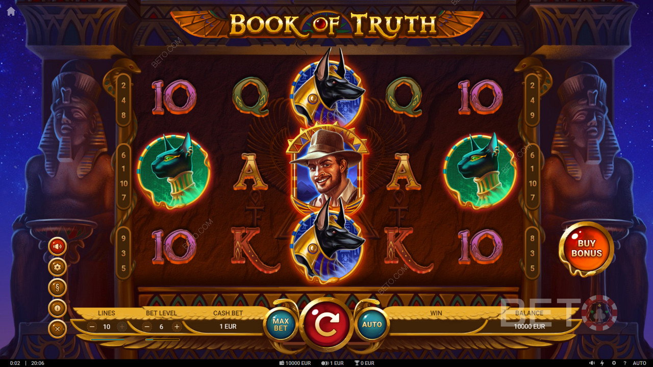 Book of Truth 视频老虎机有两种类型的自由旋转与扩展符号