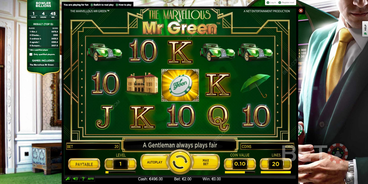 在线玩在线老虎机的最佳地点是Mr Green游戏网站。