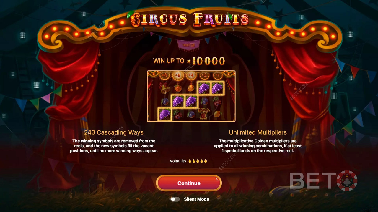 Circus Fruits主题风格的介绍屏幕