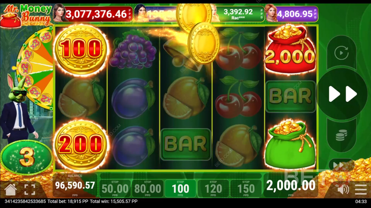 在 "金钱兔 "视频老虎机中赢取 3,500 倍投注额！