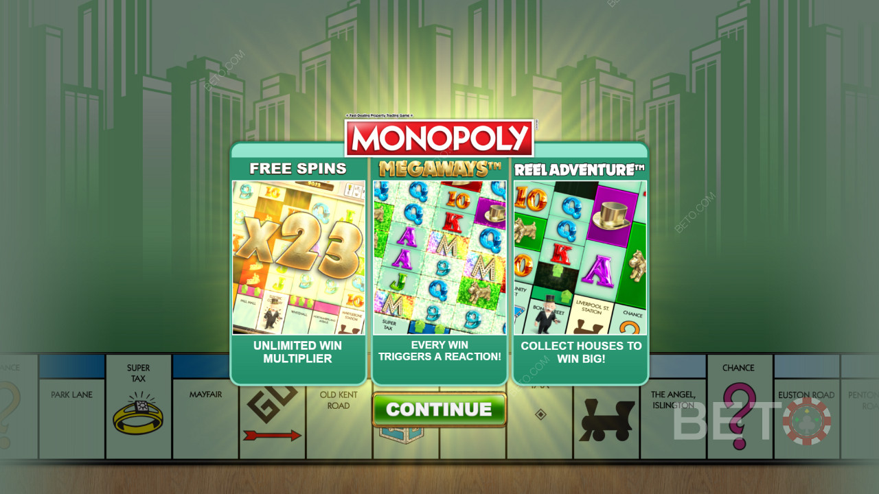 Monopoly Megaways的起始画面