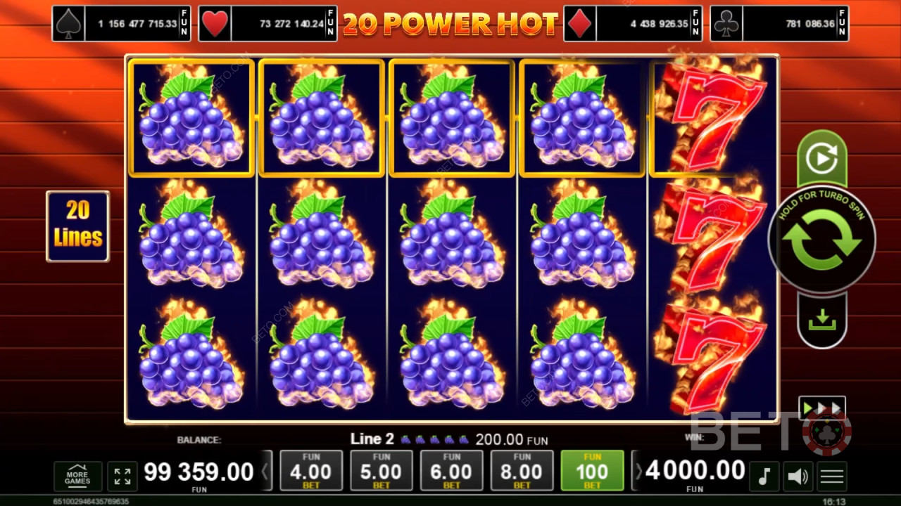 20 Power Hot 评论：BETO 老虎机