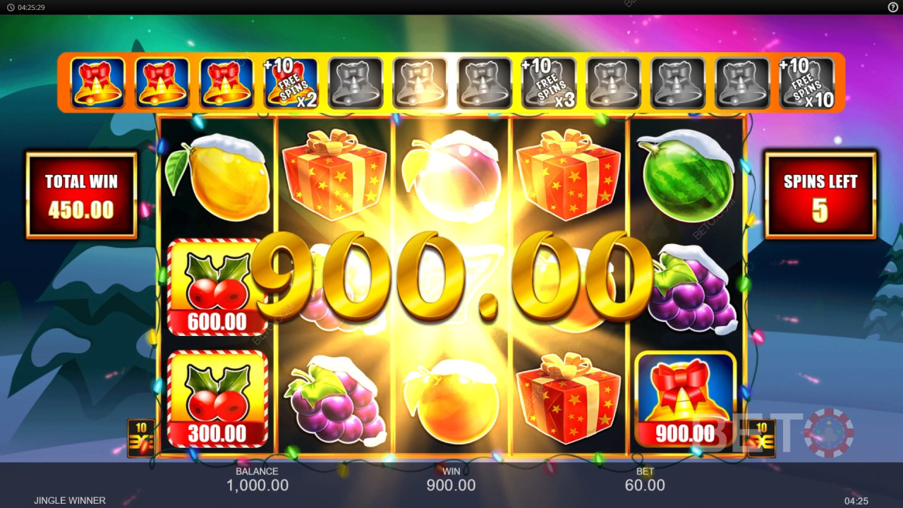 在 Jingle Winner 老虎机中赢取 3,333 倍投注额！